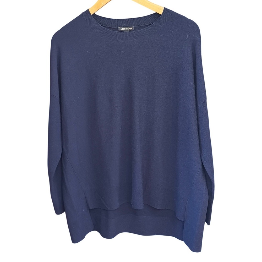 Eileen Fisher Wool Blend Sweater Quiet Luxury Minimalist Coastal Grandma